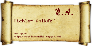 Michler Anikó névjegykártya